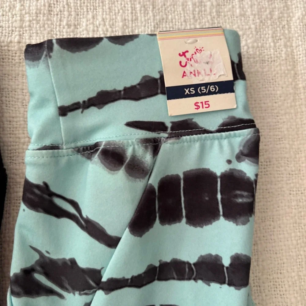 Justice Girls Ankle Leggings Bundle XS 5/6 Butterfly Tie Dye Colorblock 3 Pack